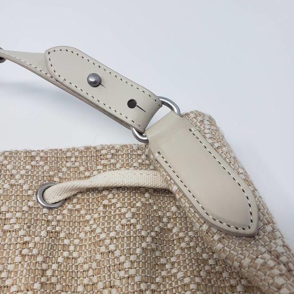 Toms Marina Drawstring Woven Hobo Bag Tan Cream - Picture 5 of 10